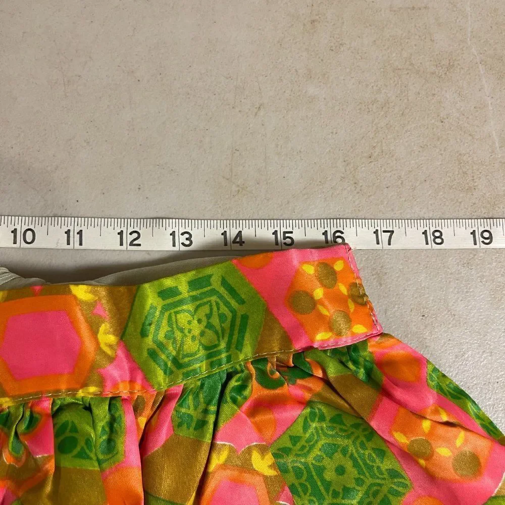 Vintage 60's Orange Retro Floral Half Apron Baking